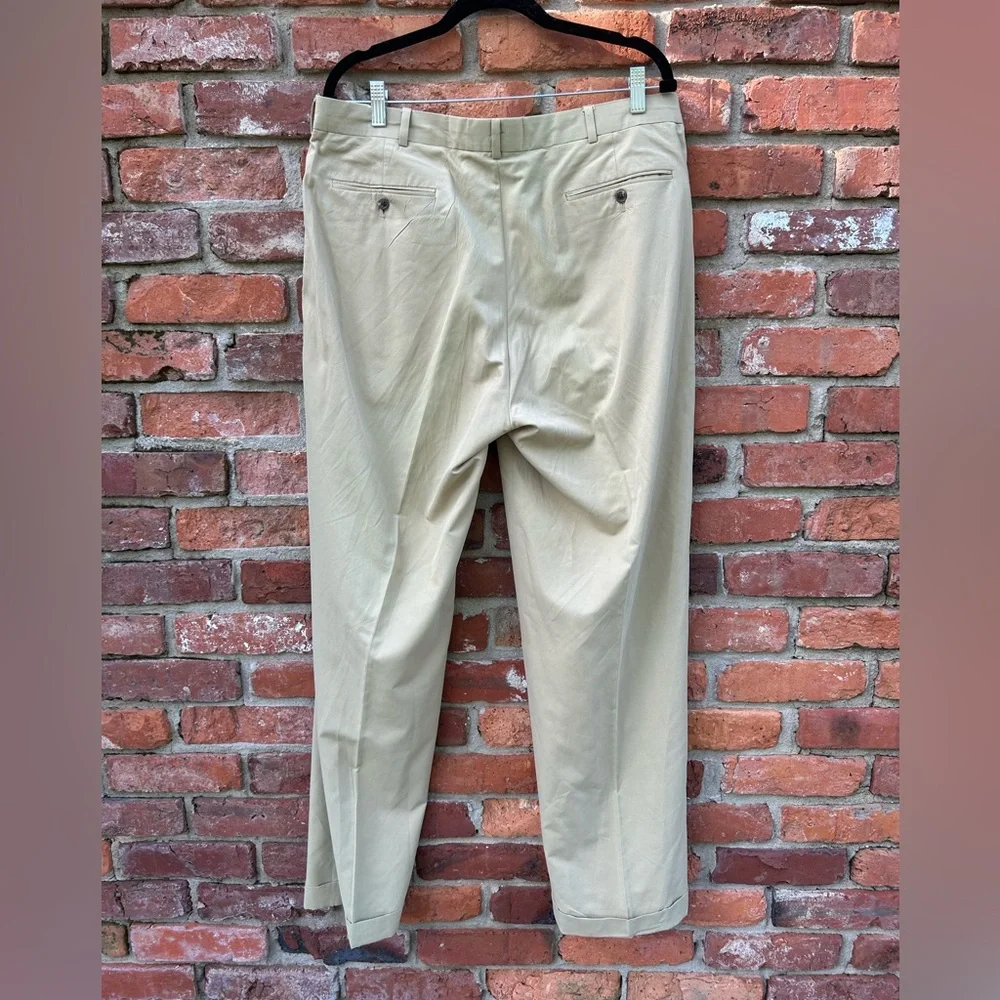 Polo Ralph Lauren Golf Men's Pleated Front Tan Pants Size 36/32 Cotton/Nylon